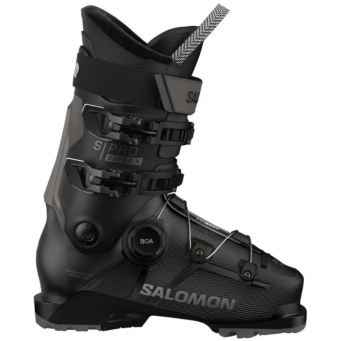2025 Salomon S/Pro Supra BOA X100 Ski Boots (black) available at Mad Dog's Ski & Board in Abbotsford, BC.