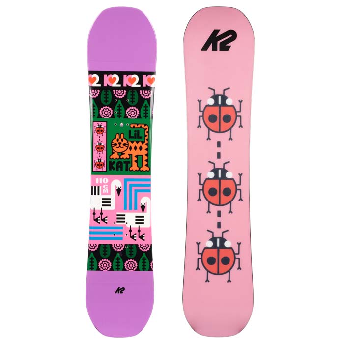 The 2023 K2 Lil Kat junior/youth snowboard is available at Mad Dog's Ski & Board in Abbotsford, BC.