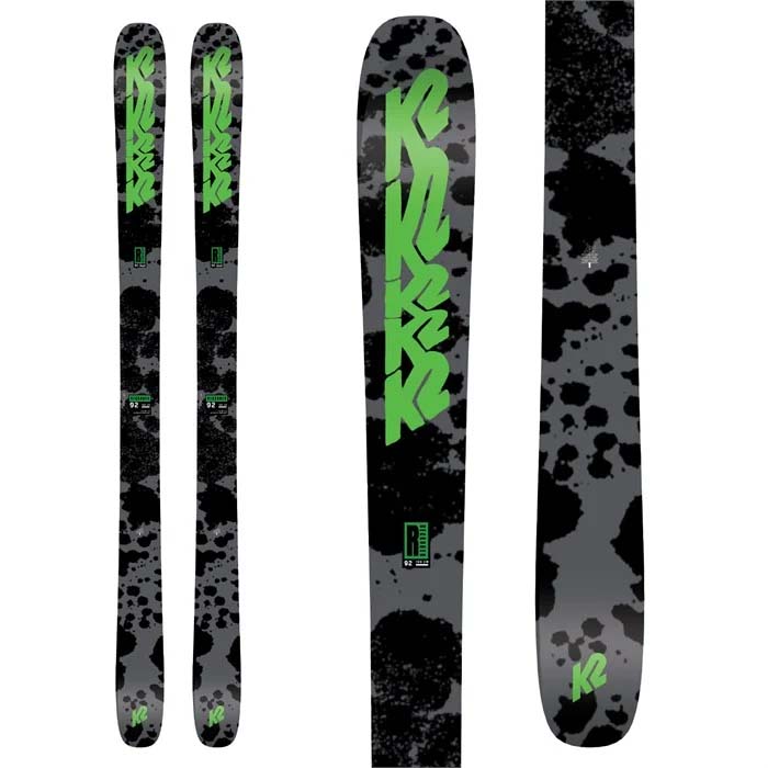 The 2023 K2 Reckoner 92 ski (top graphic) is available at Mad Dog's Ski & Board in Abbotsford, BC.