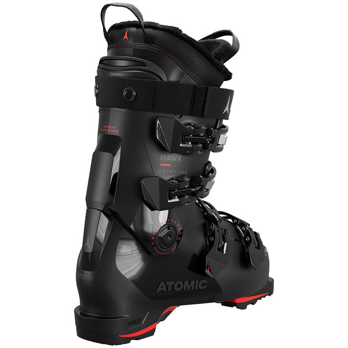 2025 Atomic Hawx Prime 100 GW Ski Boots (black/red) available at Mad Dog's Ski & Board in Abbotsford, BC.