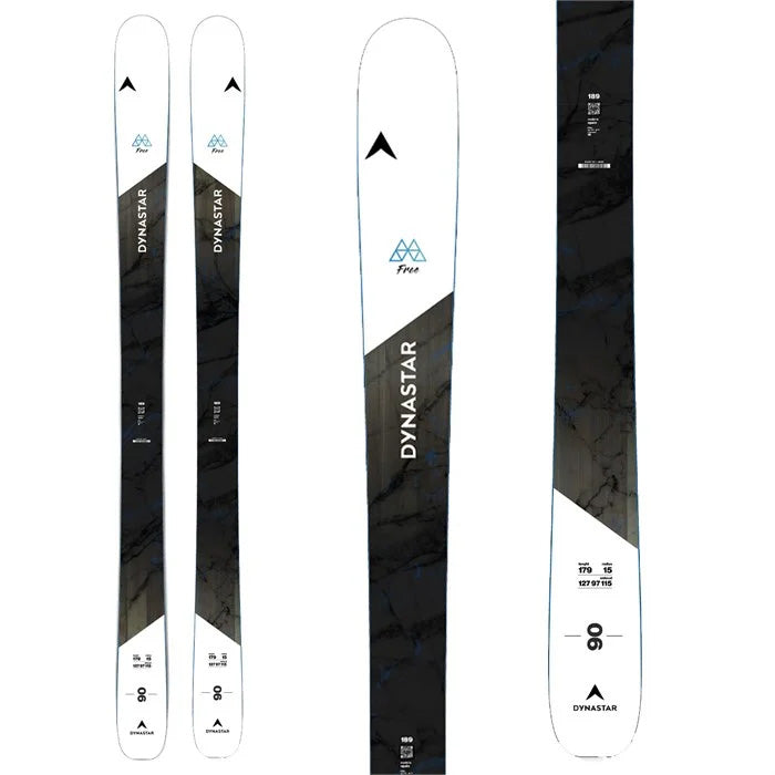 2025 Dynastar M-free 90 Open skis (white, black) available at Mad Dog's Ski & Board in Abbotsford, BC.