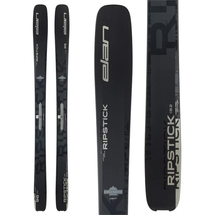 2025 Elan Ripstick 96 Black Edition skis (black) available at Mad Dog's Ski & Board in Abbotsford, BC.