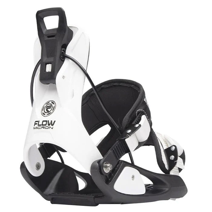 Flow Micron kids snowboard bindings (stormtrooper, white) available at Mad Dog's Ski & Board in Abbotsford, BC.