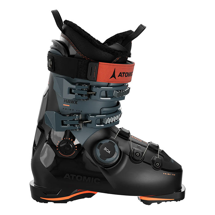 2025 Hawx Prime 110 BOA GW ski boots (black/storm/orange) available at Mad Dog's Ski & Board in Abbotsford, BC.