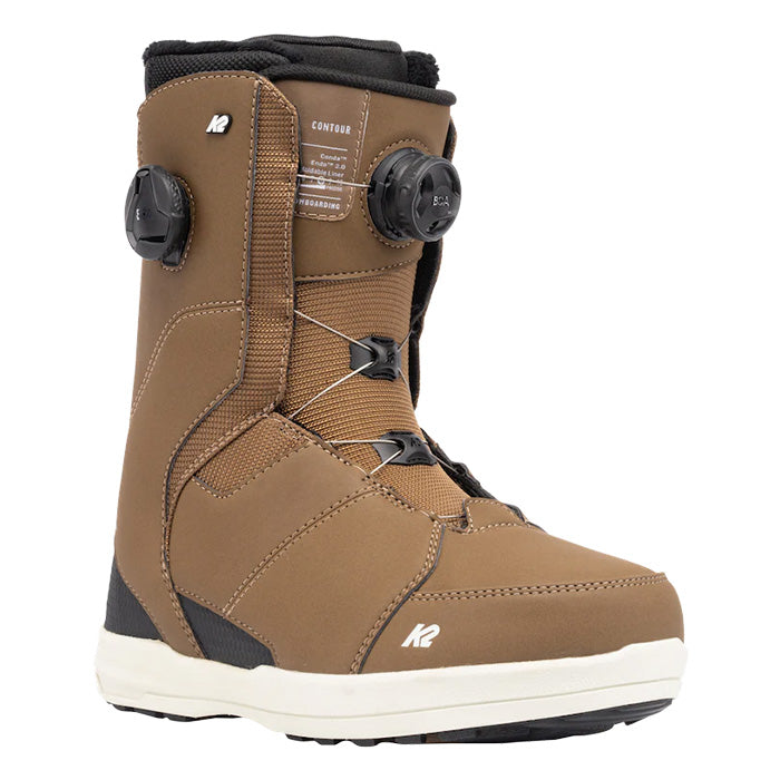 K2 Contour women's snowboard boots (brown) available at Mad Dog's Ski & Board in Abbotsford, BC.