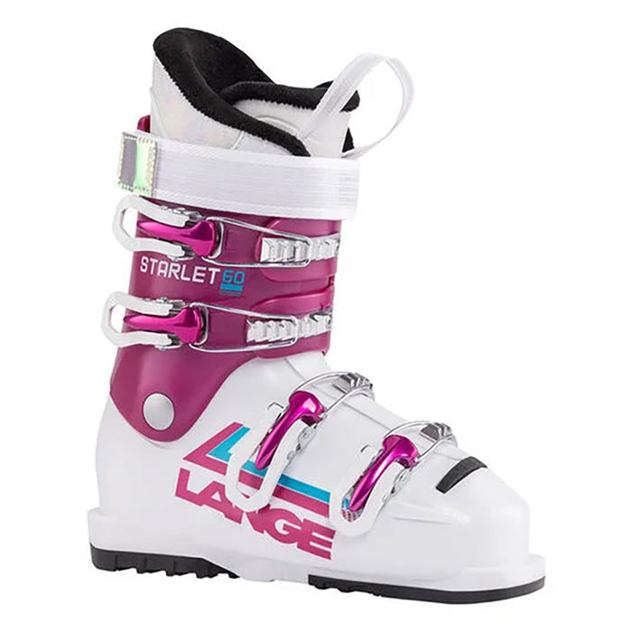 Lange Starlet 50 junior/youth ski boots (white/pink) available at Mad Dog's Ski & Board in Abbotsford, BC.