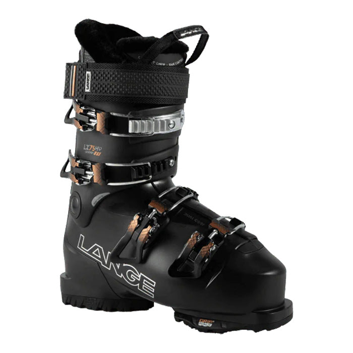 2025 Lange LX 75 HV GW women's ski boot (black) available at Mad Dog's Ski & Board in Abbotsford, BC.