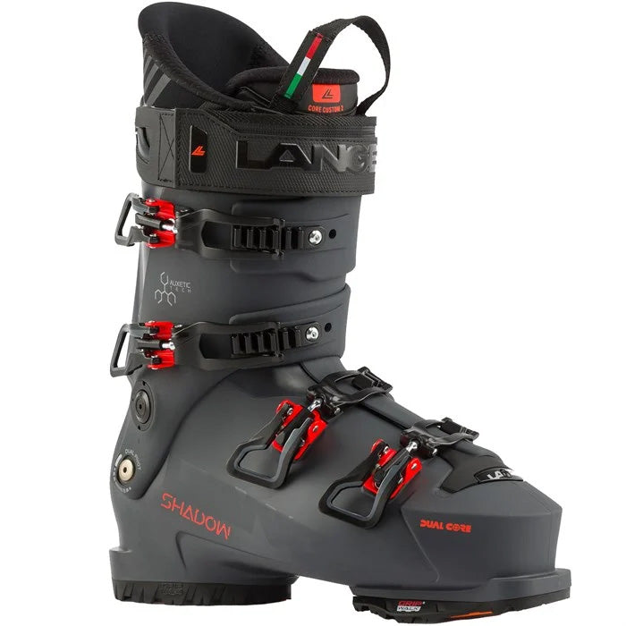 Lange Shadow 120 MV GW ski boots (pewter grey) available at Mad Dog's Ski & Board in Abbotsford, BC.