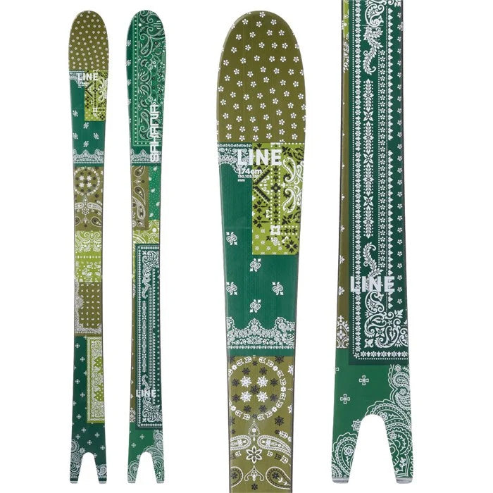 2025 Line Sakana Skis (top graphic) available at Mad Dog's Ski & Board in Abbotsford, BC.