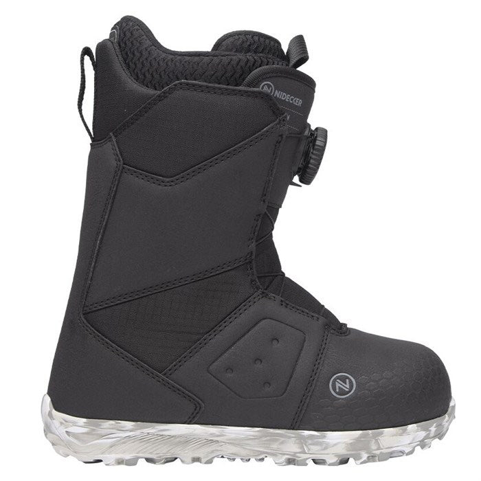 Nidecker Micron junior snowboard boots (black) available at Mad Dog's Ski & Board in Abbotsford, BC.