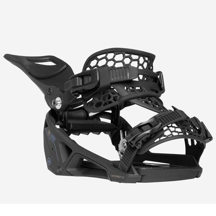 Nidecker Supermatic snowboard bindings (black) available at Mad Dog's Ski & Board in Abbotsford, BC.