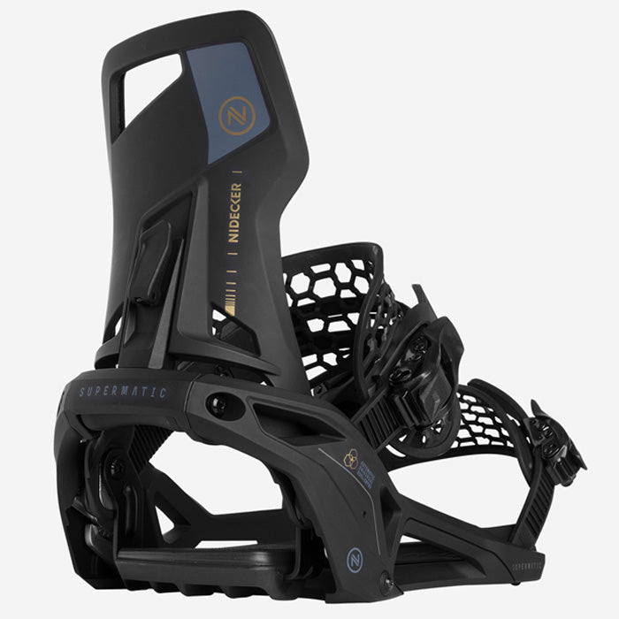 Nidecker Supermatic snowboard bindings (black) available at Mad Dog's Ski & Board in Abbotsford, BC.