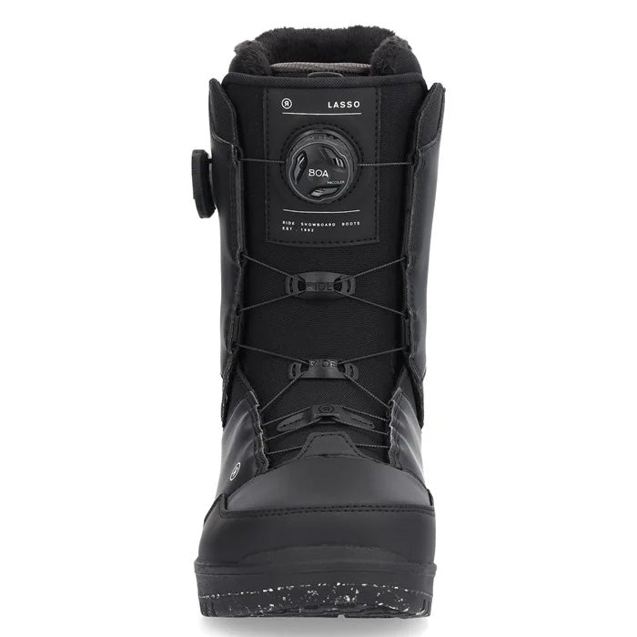 2025 Ride Lasso snowboard boots (black) available at Mad Dog's Ski & Board in Abbotsford, BC.