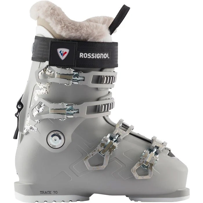 Rossignol Track 70 women's ski boots (cloud grey) available at Mad Dog's Ski & Board in Abbotsford, BC.