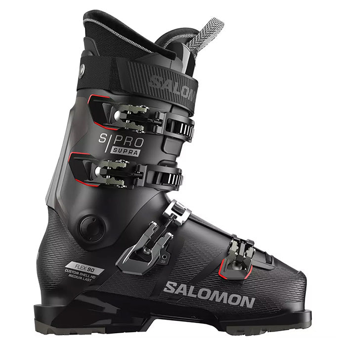 2025 Salomon S/Pro Supra BOA 90 GW ski boots (black) available at Mad Dog's Ski & Board in Abbotsford, BC.