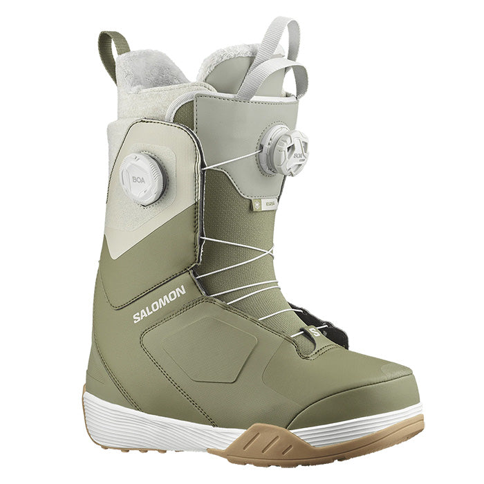 Salomon Kiana Dual BOA women's snowboard boots (lichen colour way) available at Mad Dog's Ski & Board in Abbotsford, BC.