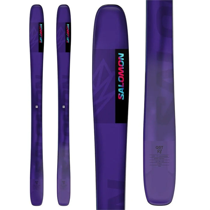 2025 QST 98 unisex skis (purple) available at Mad Dog's Ski & Board in Abbotsford, BC.