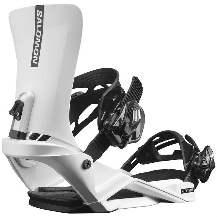 2025 Salomon Rhythm unisex snowboard bindings (white) available at Mad Dog's Ski & Board in Abbotsford, BC.