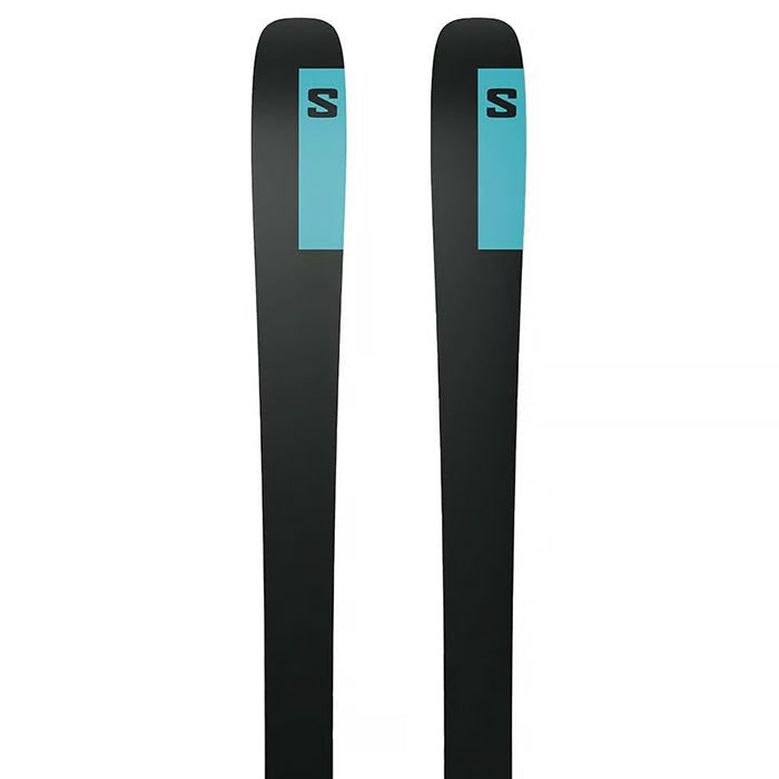 2025 Salomon Stance 90 unisex skis  (black, blue base) available at Mad Dog's Ski & Board in Abbotsford, BC.