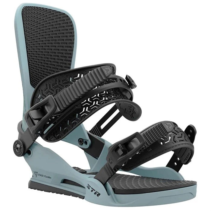 2025 Union STR snowboard bindings (tie dye) available at Mad Dog's Ski & Board in Abbotsford, BC