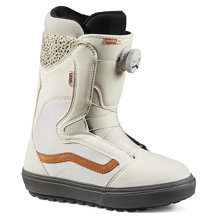 Vans Encore OG women's snowboard boots (marshmallow/pewter) available at Mad Dog's Ski & Board in Abbotsford, BC.