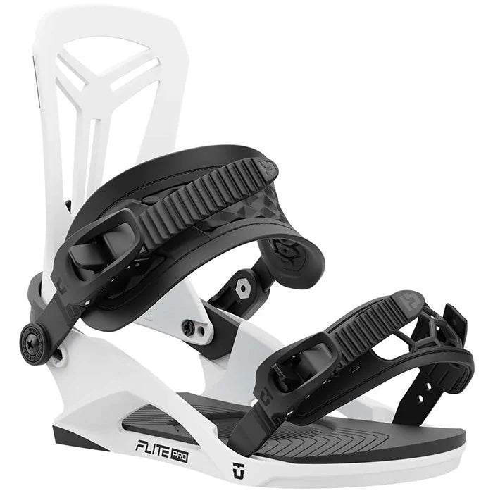 2025 Union Flite Pro snowboard bindings (white) available at Mad Dog's Ski & Board in Abbotsford, BC.