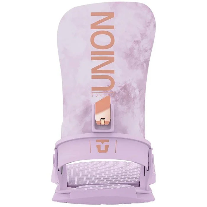 2025 Union Juliet women's snowboard bindings (tie dye, purple) available at Mad Dog's Ski & Board in Abbotsford, BC