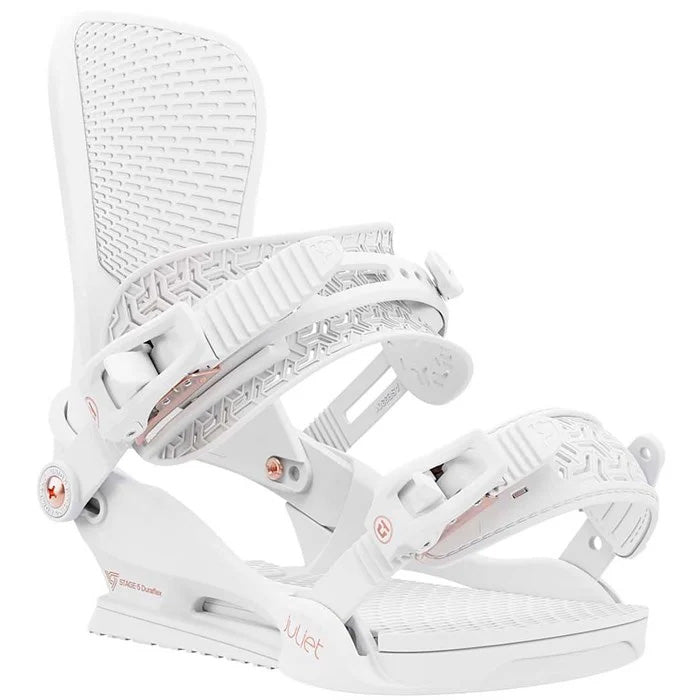 2025 Union Juliet women's snowboard bindings (white) available at Mad Dog's Ski & Board in Abbotsford, BC