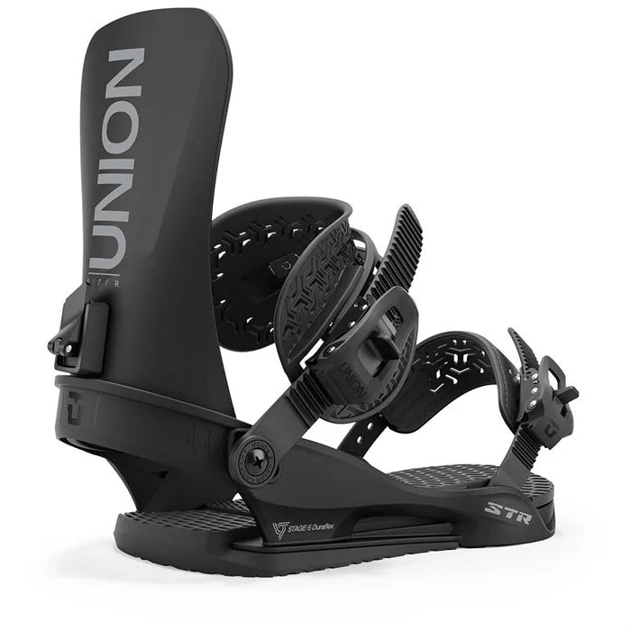 2025 Union STR snowboard bindings (black) available at Mad Dog's Ski & Board in Abbotsford, BC