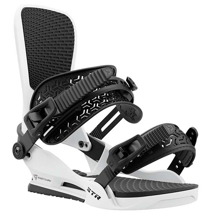 2025 Union STR snowboard bindings (white) available at Mad Dog's Ski & Board in Abbotsford, BC