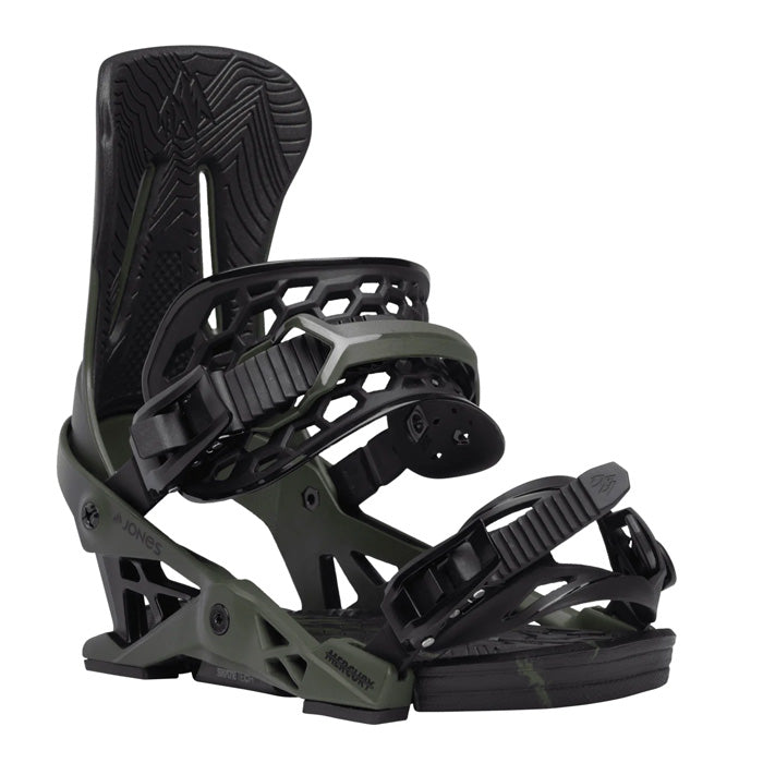 Jones Mercury snowboard bindings (pine green) available at Mad Dog's Ski & Board in Abbotsford, BC.