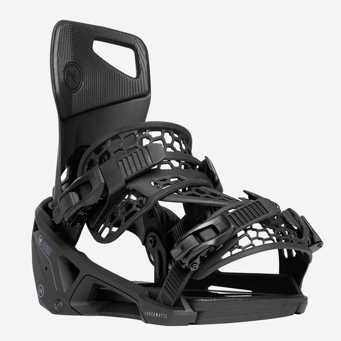 Nidecker Supermatic snowboard bindings (black) available at Mad Dog's Ski & Board in Abbotsford, BC.