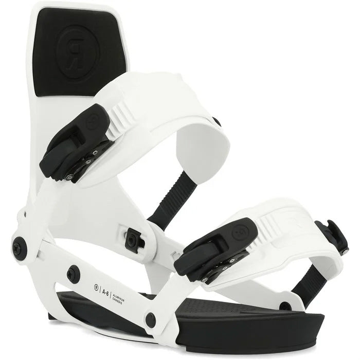 Ride A-6 snowboard bindings (white) available at Mad Dog's Ski & Board in Abbotsford, BC.