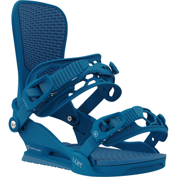 Union Juliet women's snowboard bindings (blue) available at Mad Dog's Ski & Board in Abbotsford, BC.