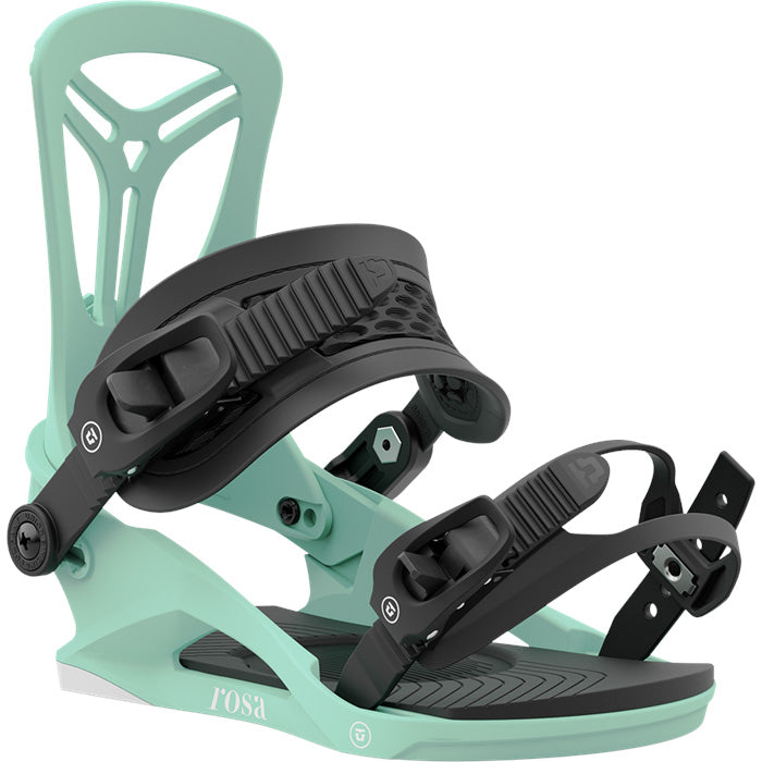 Union Rosa women's snowboard bindings (aqua) available at Mad Dog's Ski & Board in Abbotsford, BC.