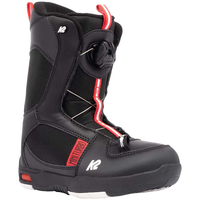 The K2 Mini Turbo junior/youth snowboard boots are available at Mad Dog's Ski & Board in Abbotsford, BC.