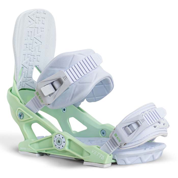 The 2023 NOW Vetta women's snowboard bindings are available at Mad Dog's Ski & Board in Abbotsford, BC. 